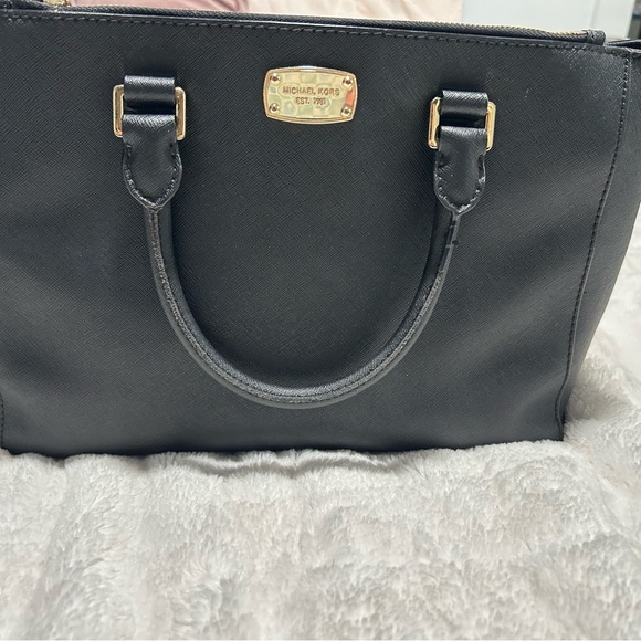 Michael Kors Black Satchel with Gold Accents - Picture 1 of 6